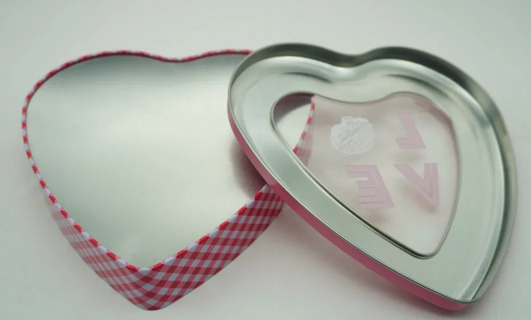 Heart-Shaped with PVC Window Gift Chocolate Candy Valentine′ S Day Tin Box