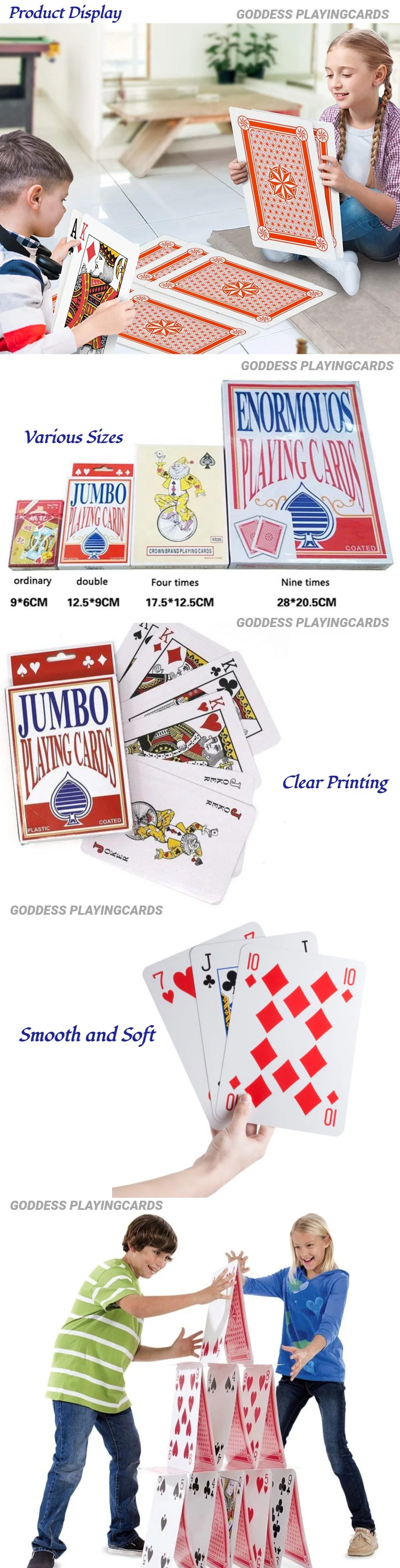 Popular Design Custom Printing Classic Jumbo Index Poker Playing Card with Paper Box