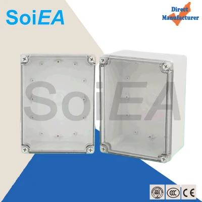 AG-Serie, transparent, grau, wasserdicht, elektrischer Anschlusskasten, quadratisch, anpassbar, Prestoplast-PVC